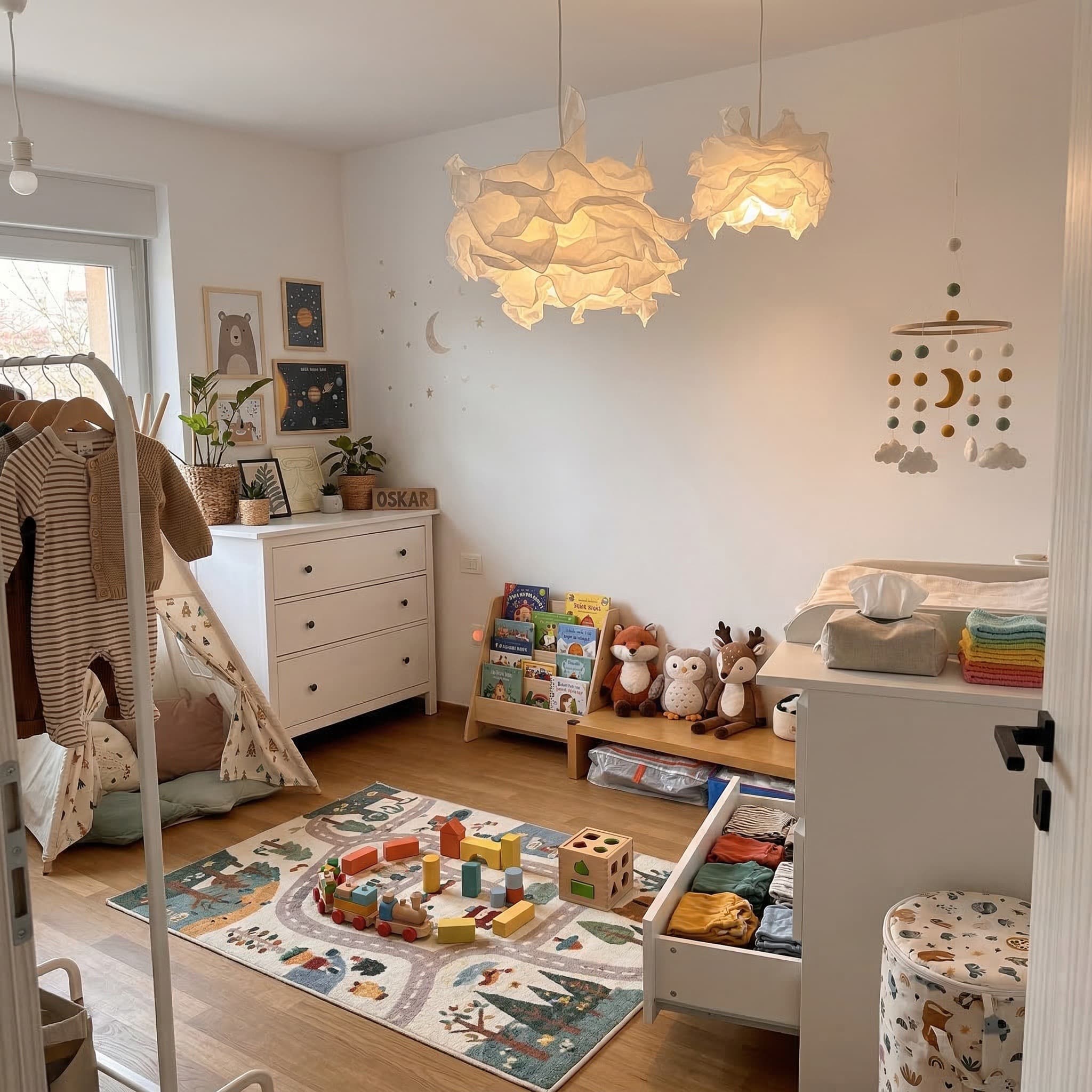 After – room photo redesigned with VibeMyFlat AI