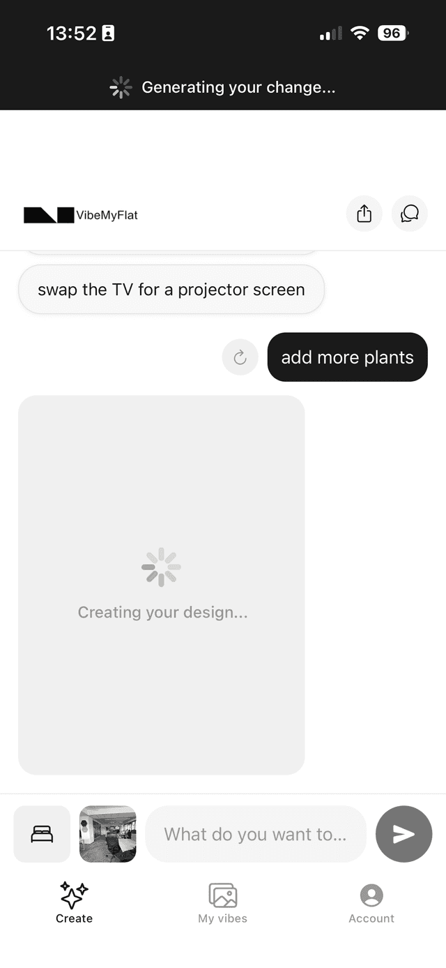 VibeMyFlat app – generating your change